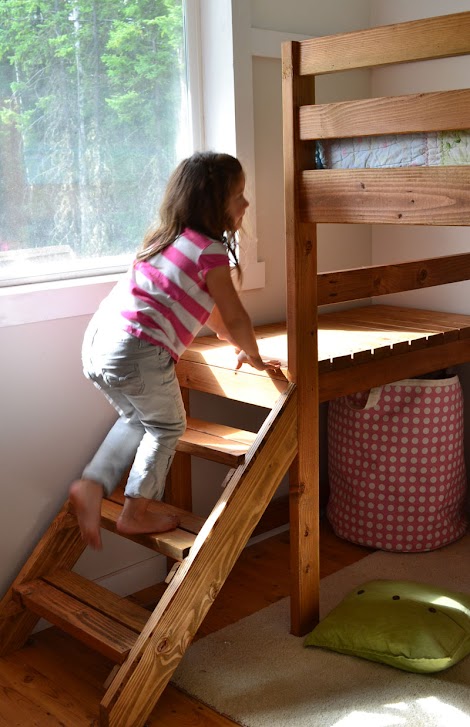 Camp Loft Bed With Stair Junior Height, Junior Bunk Bed With Stairs