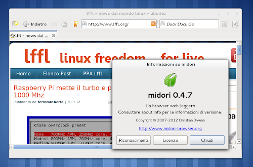Midori 0.4.7 su Arch Linux 
