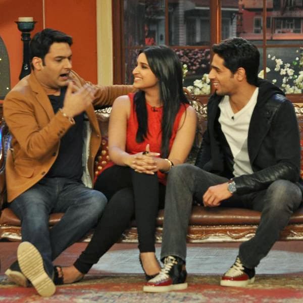 Parineeti Chopra and Sidharth Malhotra during the promotion of the movie Hasee Toh Phasee, on the sets of the TV show Comedy Nights With Kapil. (Pic: Viral Bhayani)
