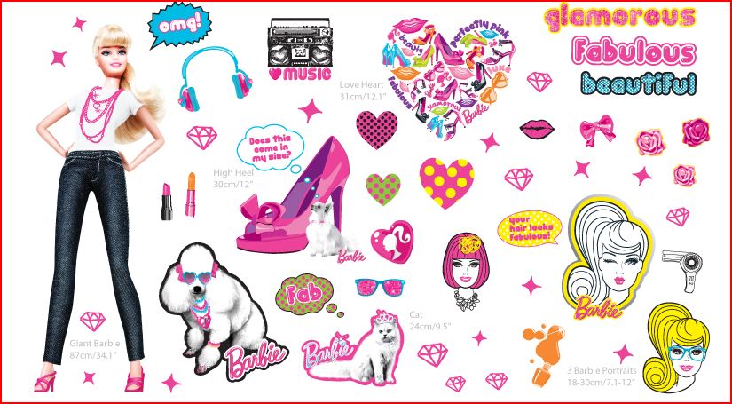 barbie decal stickers