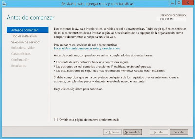 Instalar característica Experiencia de escritorio en Windows Server 2012