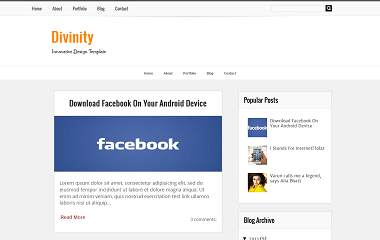 Divinity free blogger template download