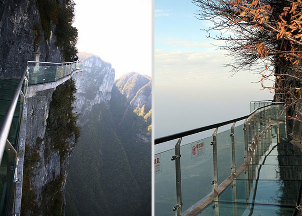 Walk of Faith: Glass Pavement for Tourists Built on 4,690ft Mountain in China