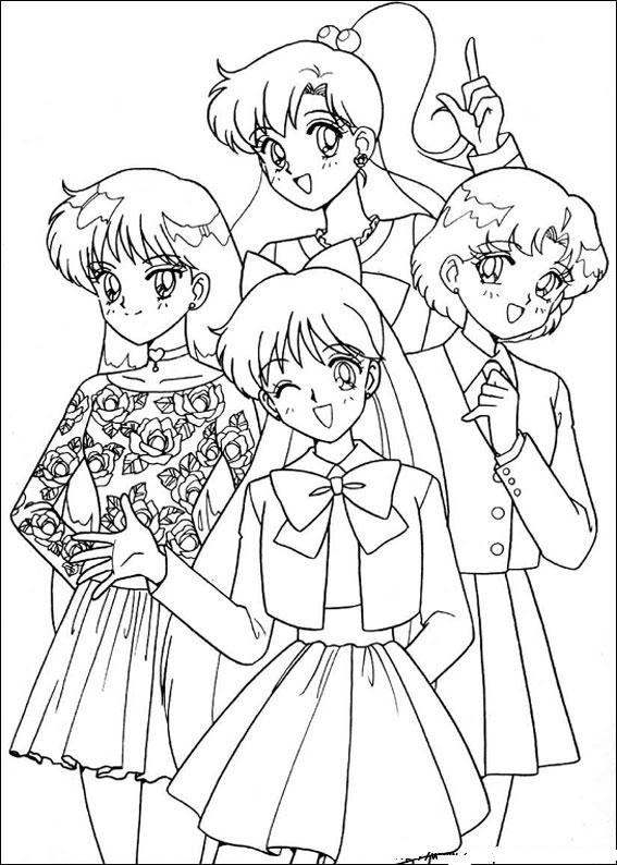 sailor moon all sailor scouts coloring pages - photo #23
