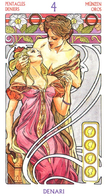 Art Nouveau Tarot Antonella Castelli (Таро Галерея). Галерея и описание карт - Страница 2 Denari%252004