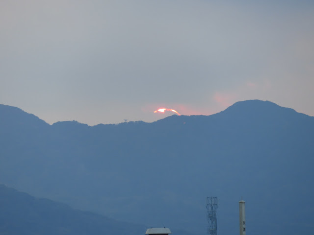 曽根干潟の夕日-3