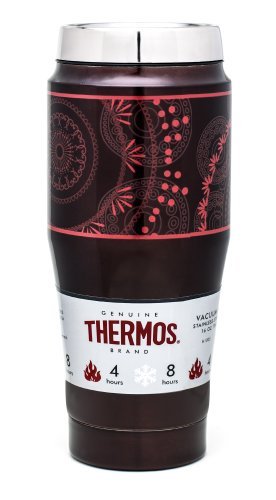 Thermos Raya 16-ounce Vacuum-insulated Double Wall Travel Tumbler,henna