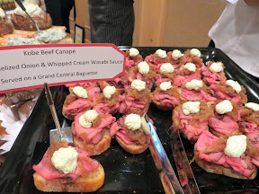 Taste of Zupan's- Snake River Farms American Kobe Roast Beef Canape with caramelized onion and whipped cream wasabi sauced served on a Grand Central baguette