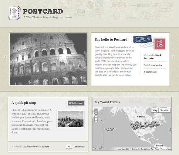 Postcard Vintage WordPress Theme