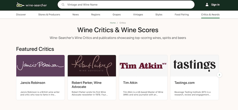 Wine Critic home page