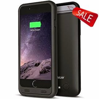 iPhone 6 Battery Case , Trianium Atomic S iPhone 6 Battery Case (4.7 Inches) [Black/Black] - MFI Apple Certified 3100mAh External Rechargeable Portable Charger Protective iPhone 6 Charger Case / iPhone 6 Charging Case Extended iPhone Charger Backup Power Bank Battery Pack Cover Case Fit with Any ...