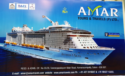 Amar Tours & Travels Pvt. Ltd., 28/55 Seerangapalayam, main road,, Kumarasamipatty, Seerangapalayam Rd, Kumarasamipatti, Salem, Tamil Nadu 636007, India, Airline_Ticket_Agency, state TN