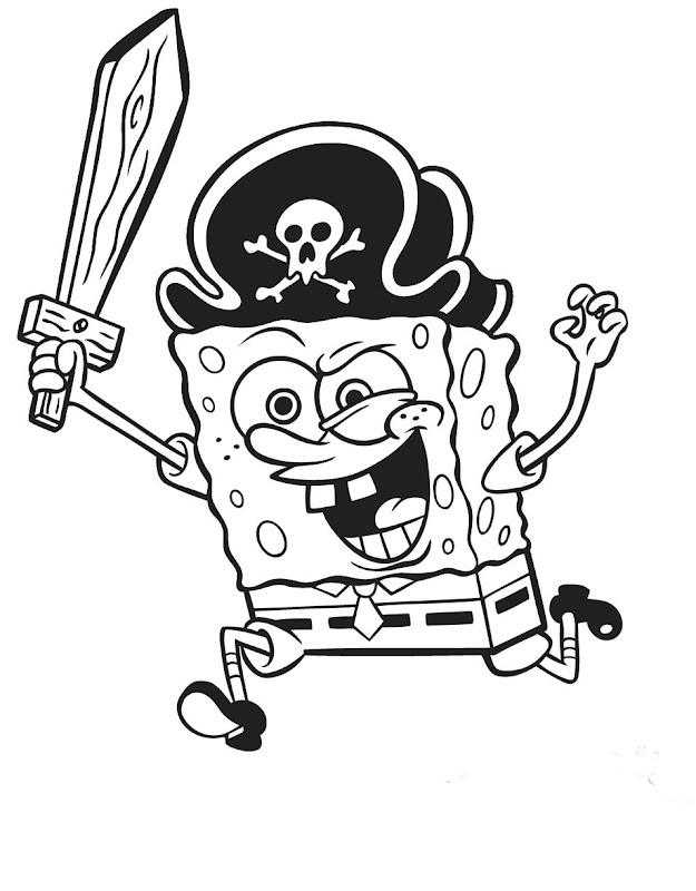 Spongebob pirate coloring pages