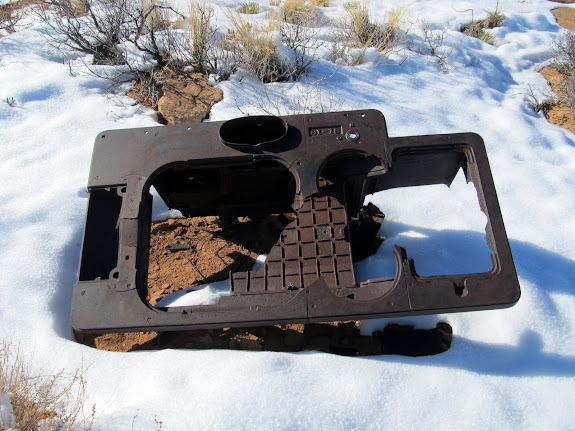 Part of an old stove at a cowboy camp near the top of the trail into Keg Spring Canyon