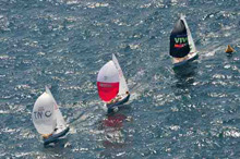 J24s sailing spinnakers in Mexico regatta