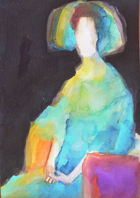 Klimt Fritza Riedler apropiacionismo pictorico, Acuarela de Teresa Muñoz Teresa Muñoz,Pintora,Pinturas,Pintura en acuarela de Teresa Muñoz, Klimt Fritza Riedler apropiacionismo pictorico