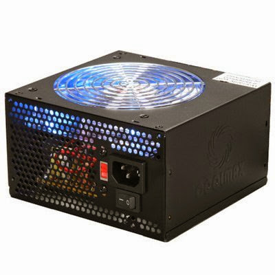 Coolmax CL-500B 500W 120mm Blue LED Fan ATX Power Supply with Sinlge PCI-E Connector - Black