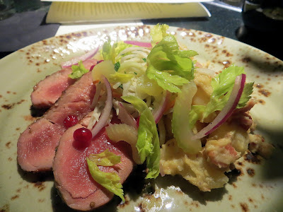 From the schwenker during Schwenking Portland 2013, Raven & Rose stop: Pork tenderloin, German potato salad, kolrabi slaw