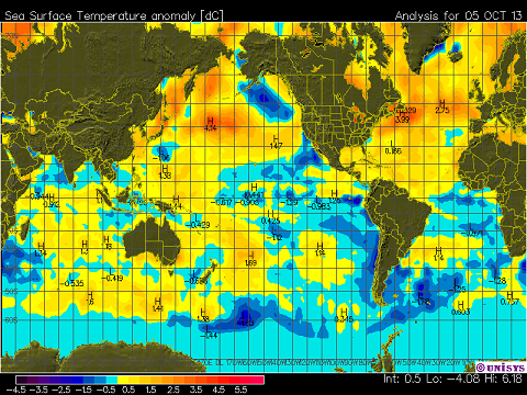 oct 2013 SST anomaly