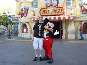 Travis with Mickey in Toontown