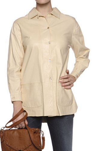 Florens Leather Jacket LETA, Color: Cream, Size: 40