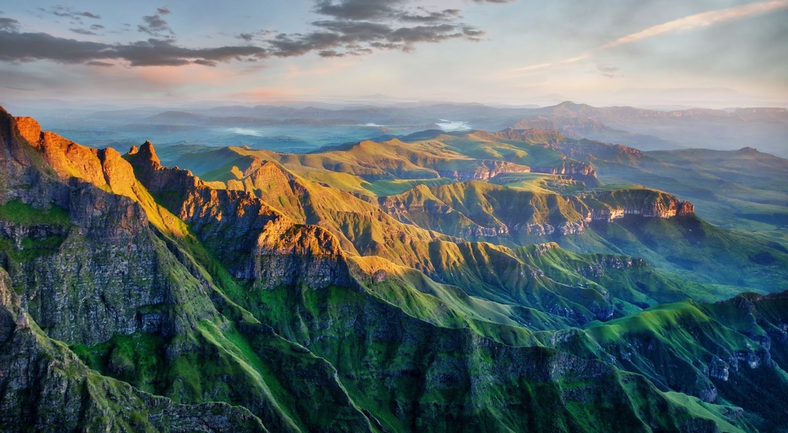 Aerial shot of the Drakensberg Amphitheatre