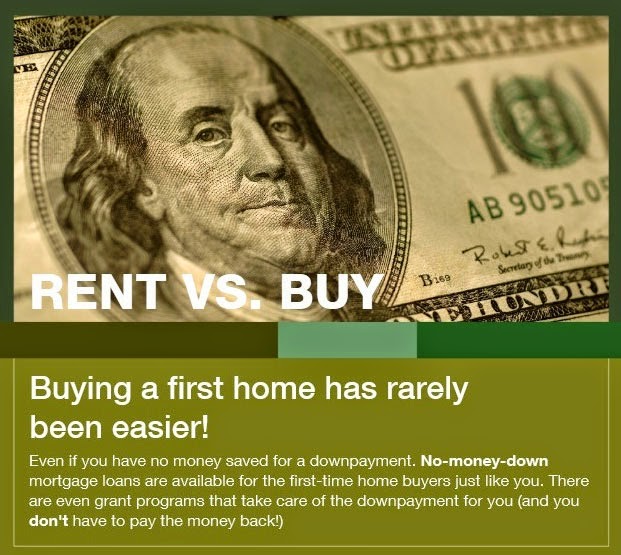 Buy vs Rent Down Assistance Payment Program Available