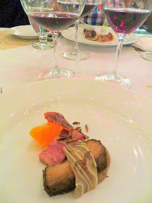 Feast 2014 Dinner, State of the Art with Adelsheim Vineyards and Willamette Valley Vineyards, Pork Shank Terrine, Ear, Persimmon and Wild Rice by Matthew Accarrino