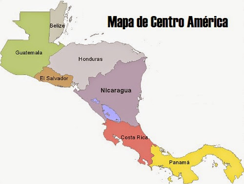 Mapa de Centro América - América Central