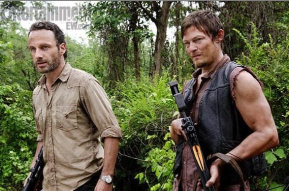 Rick (Andrew Lincoln) and Daryl (Norman Reedus)