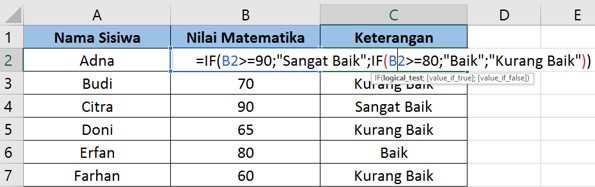 Cara Membuat Rumus Logika Lulus Dan Tidak Lulus Di Excel Menggunakan Fungsi If Gammafis Blog