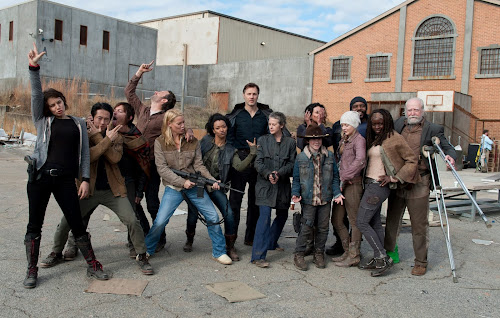 The Walking Dead end of season 3 group picture