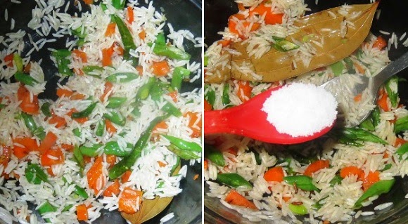 Microwave Vegetable Pulao Recipe | Quick Vegetarian Pilaf | Written by Kavitha Ramaswamy of www.Foodomania.com