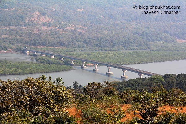 Anjarle bridge in Konkan, near the mouth of Jog river flowing into the Arabian sea