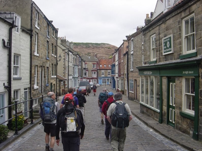 Walking down Staithes