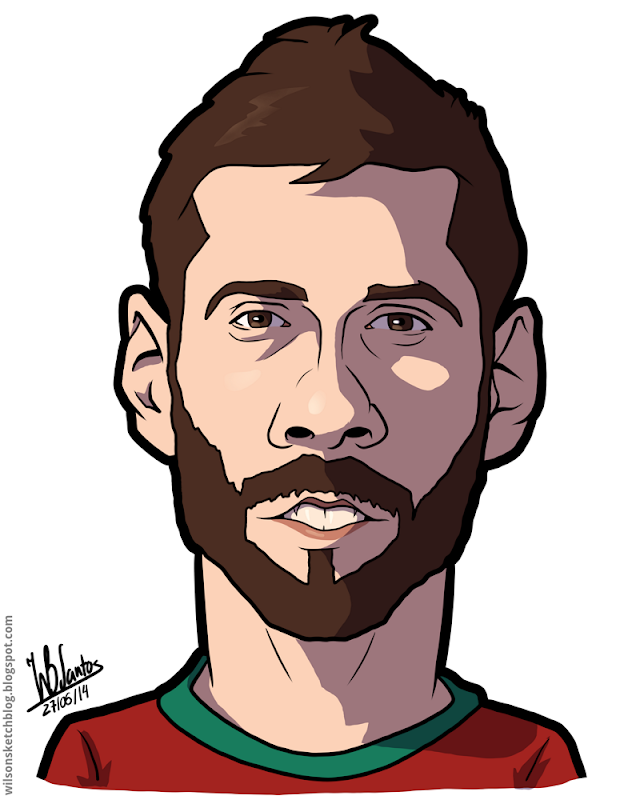 Cartoon caricature of Vieirinha. Cartoon caricature of Vieirinha.