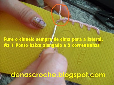 Dena's crochê: passo a passo havaianas customizada em crochê
