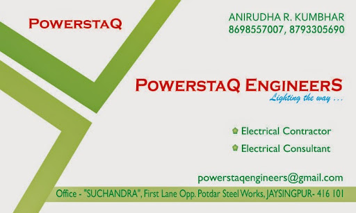 PowerstaQ EngineerS, Lane 1, Purtiwadi, Jaysingpur, Maharashtra 416101, India, Contractor, state MH