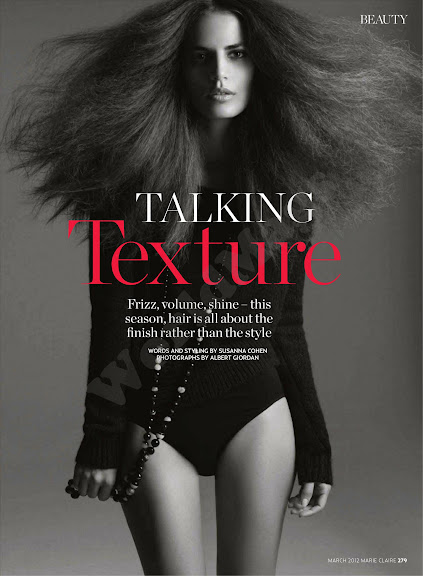 Jenny Sweeney, ‘Talking Texture’ para Marie Claire UK (marzo 2012)