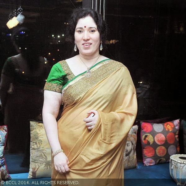 Anitha poses for the cameras during her get-together, held at Tabala in Madhapur.