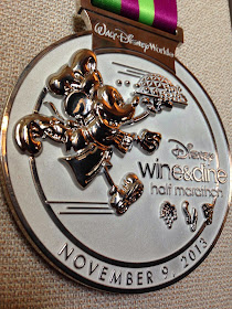 2013 Wine and Dine Half Marathon medal