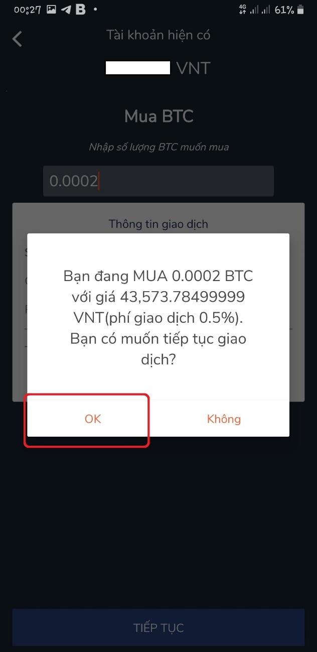 Mua Bitcoin qua MOMO