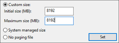 Mục “Maximum size” điền số bằng phân nửa dung lượng RAM của máy