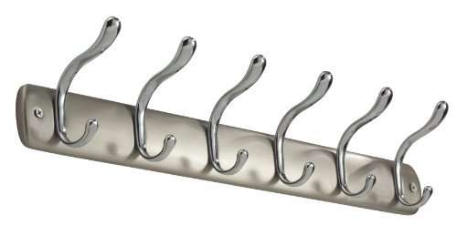 InterDesign Bruschia Wallmount Rack, Brushed Nickel/Chrome