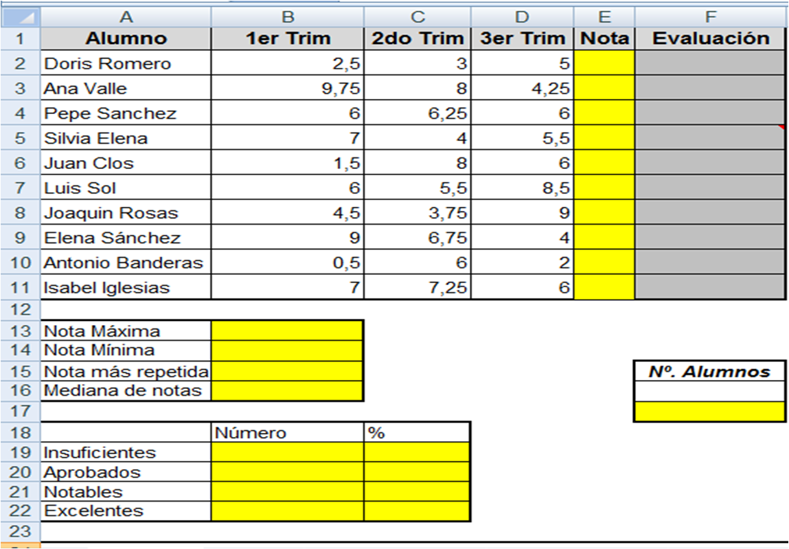 Uso PedagÓgico De Las Tic Funciones Básicas Excel Grado 9