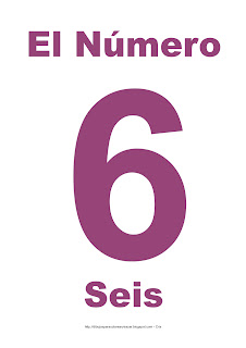 Lámina para imprimir el número seis en color morado Lámina para imprimir el número seis en color morado