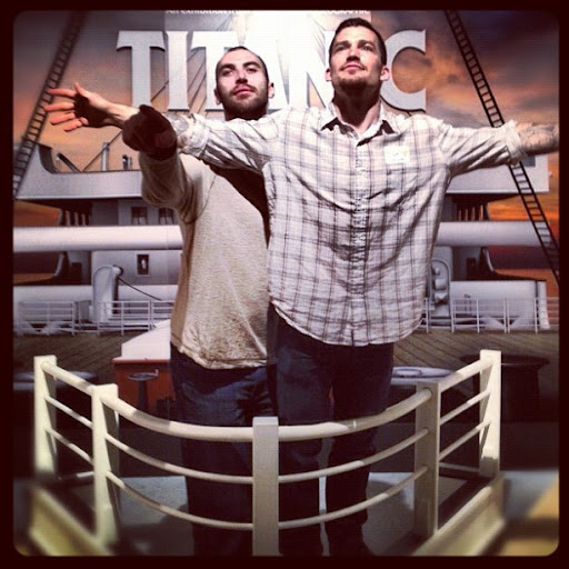 More pics of Ference, Chara reenacting the Titanic