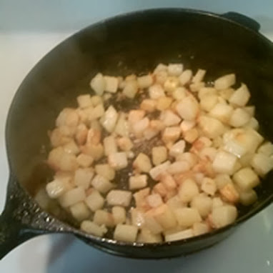 frying potatoes in bacon grease for frittata