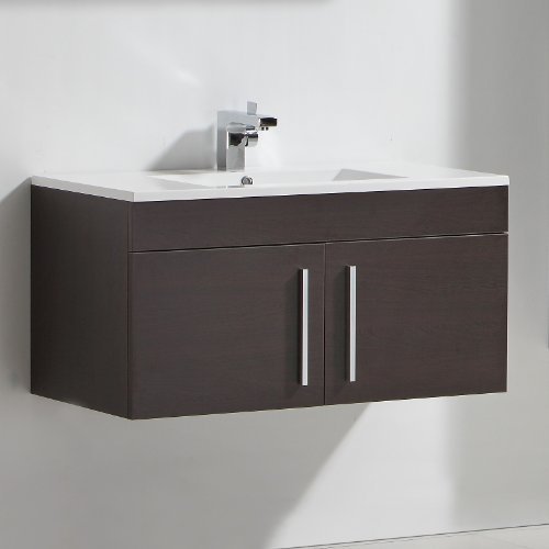 Colorado Wenge 900mm Built In Basin Door Unit - Wall Mo