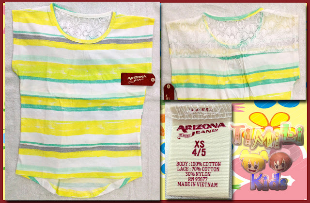 Áo thun bé gái Arizona màu vàng, hàng xuất xịn, made in vietnam.2